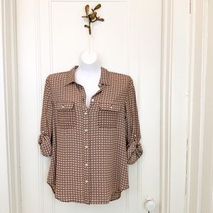 NWT LOFT long sleeve button down top